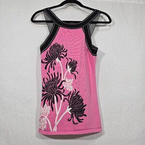 Y2K Vintage CACHE Cottagecore Pink Halter Strappy Slinky Knit Tank Top Size M.